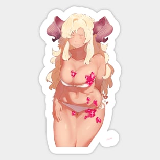 Horn Bikini Girl Sticker